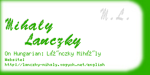 mihaly lanczky business card